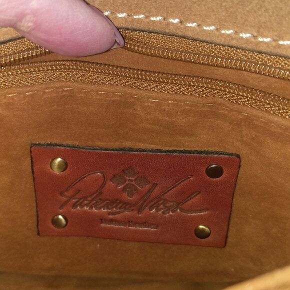 Patricia Nash Wavy Striped Hermosa Medium Crossbody-Pyramid Studded Strap - Picture 12 of 16